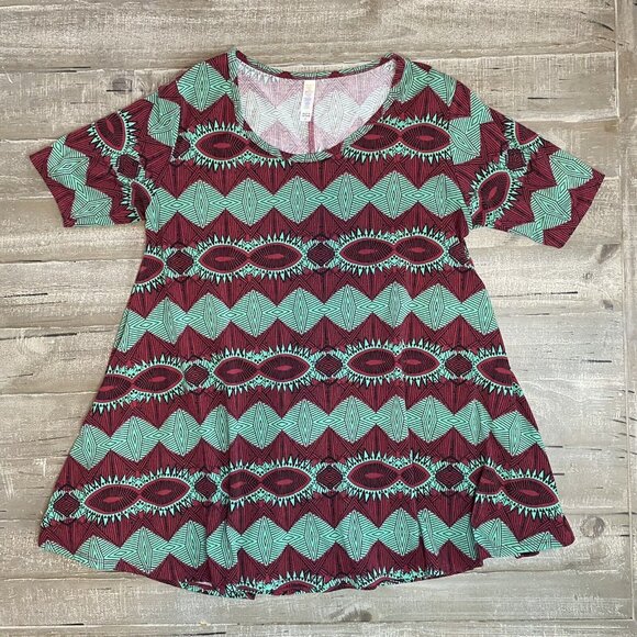 Lularoe Simply Comfortable T-Shirt Women’s Small Aztec Geometric Print Ladies - Picture 1 of 6